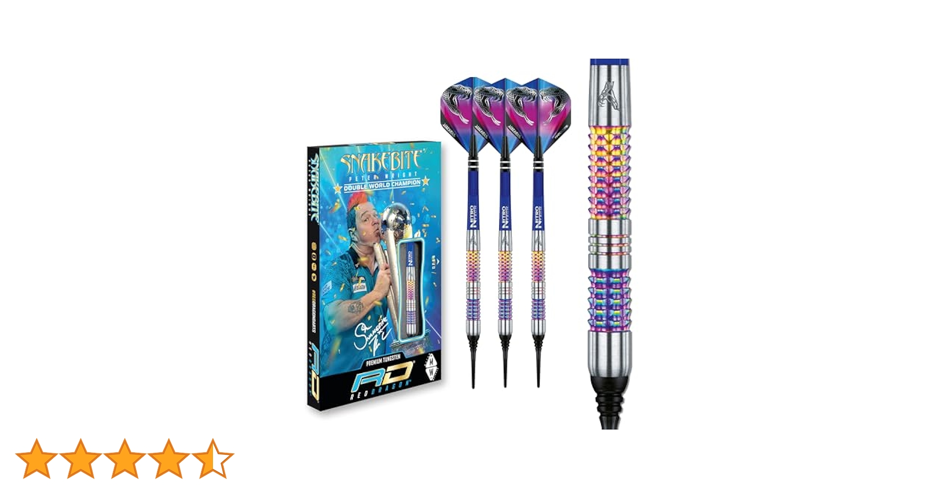 RED DRAGON Peter Wright Snakebite Rainbow Mamba Soft-Tip